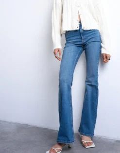 TSJAMIE Hohe Taille Ausgestellt Jeans