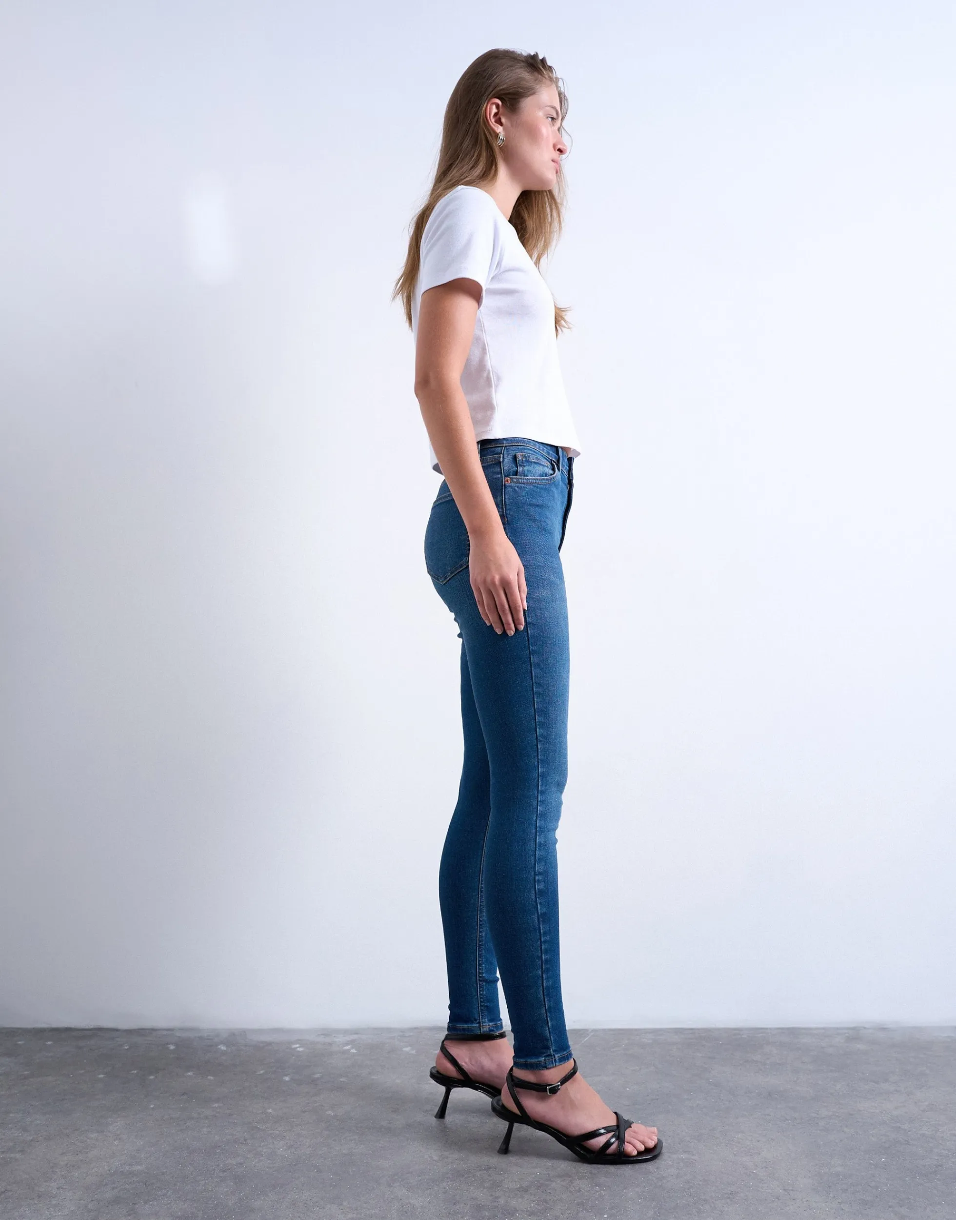 TSJAMIE Hohe Taille Skinny Fit Jeans