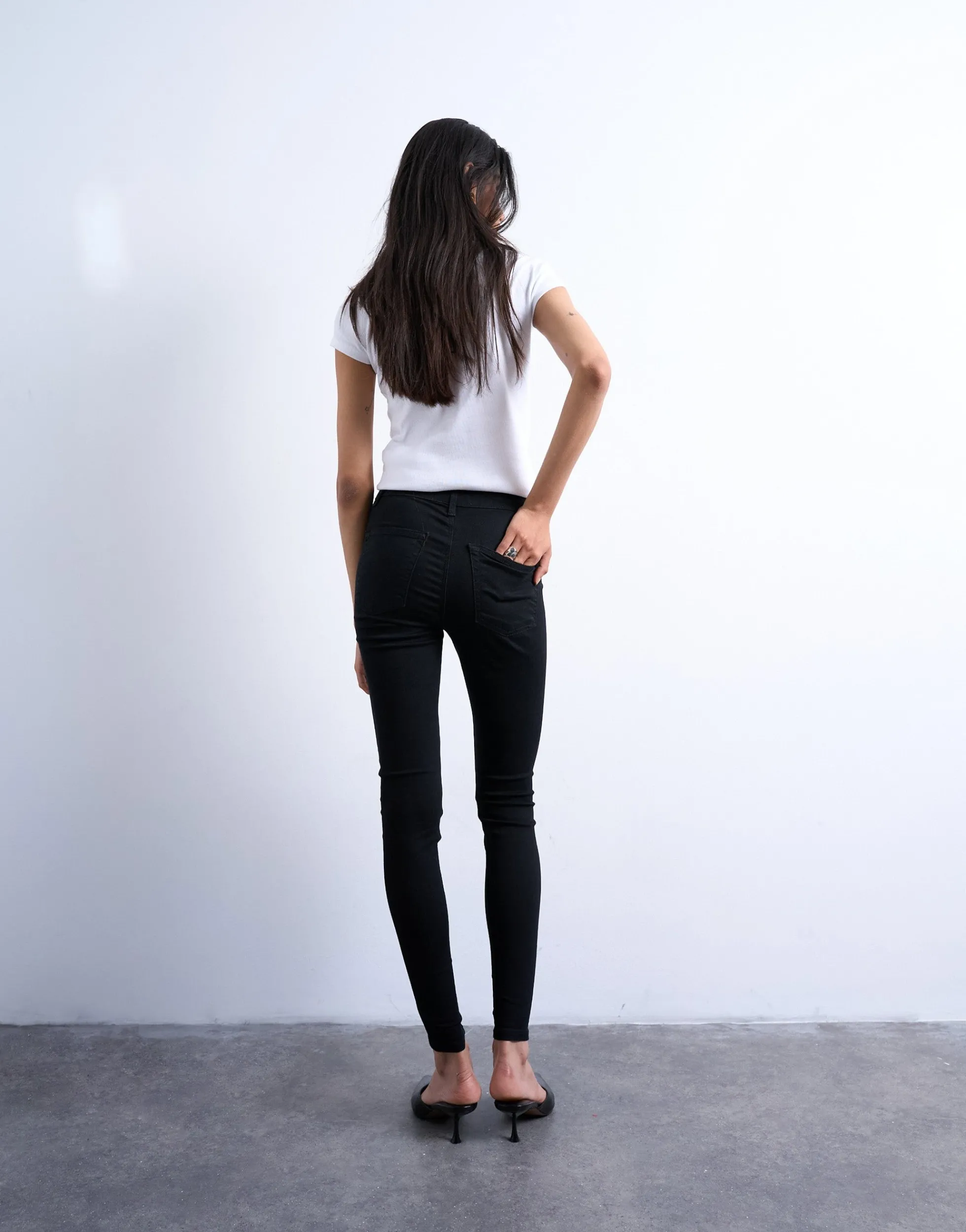 TSJONI Hohe Taille Skinny Fit Jeans