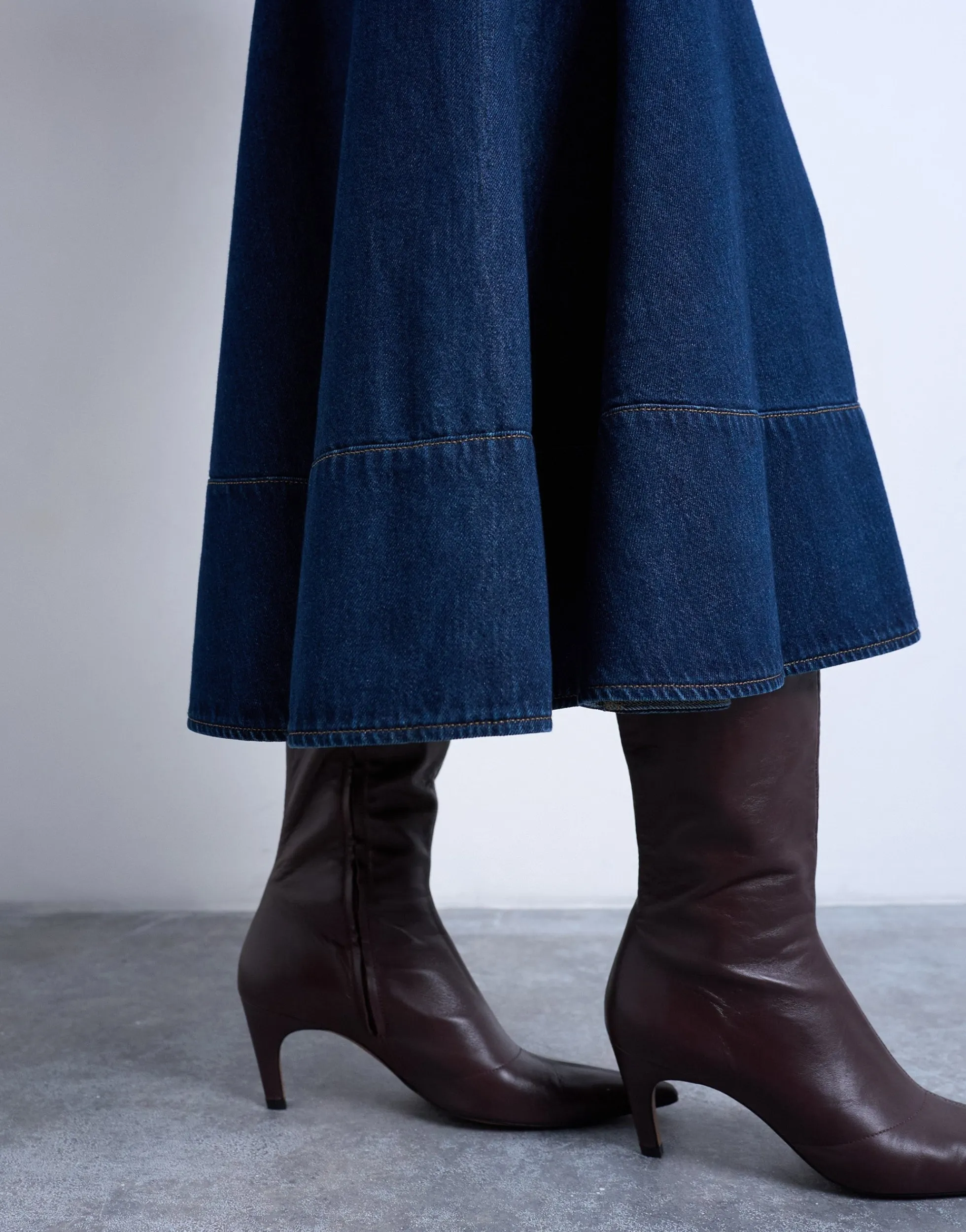 TSLEAH Hohe Taille Langer Rock