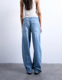 TSLOWRIE Niedrige Taille Baggy Fit Jeans