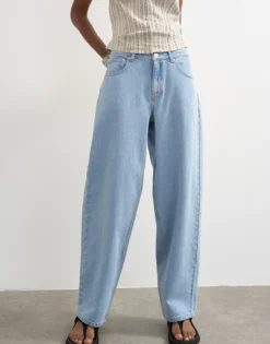 TSLOWRIE Niedrige Taille Baggy Fit Jeans