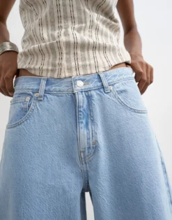 TSLOWRIE Niedrige Taille Baggy Fit Jeans