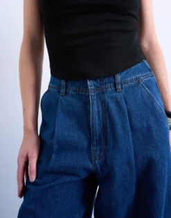 TSMARI Hohe Taille Weiter Beinschnitt Jeans