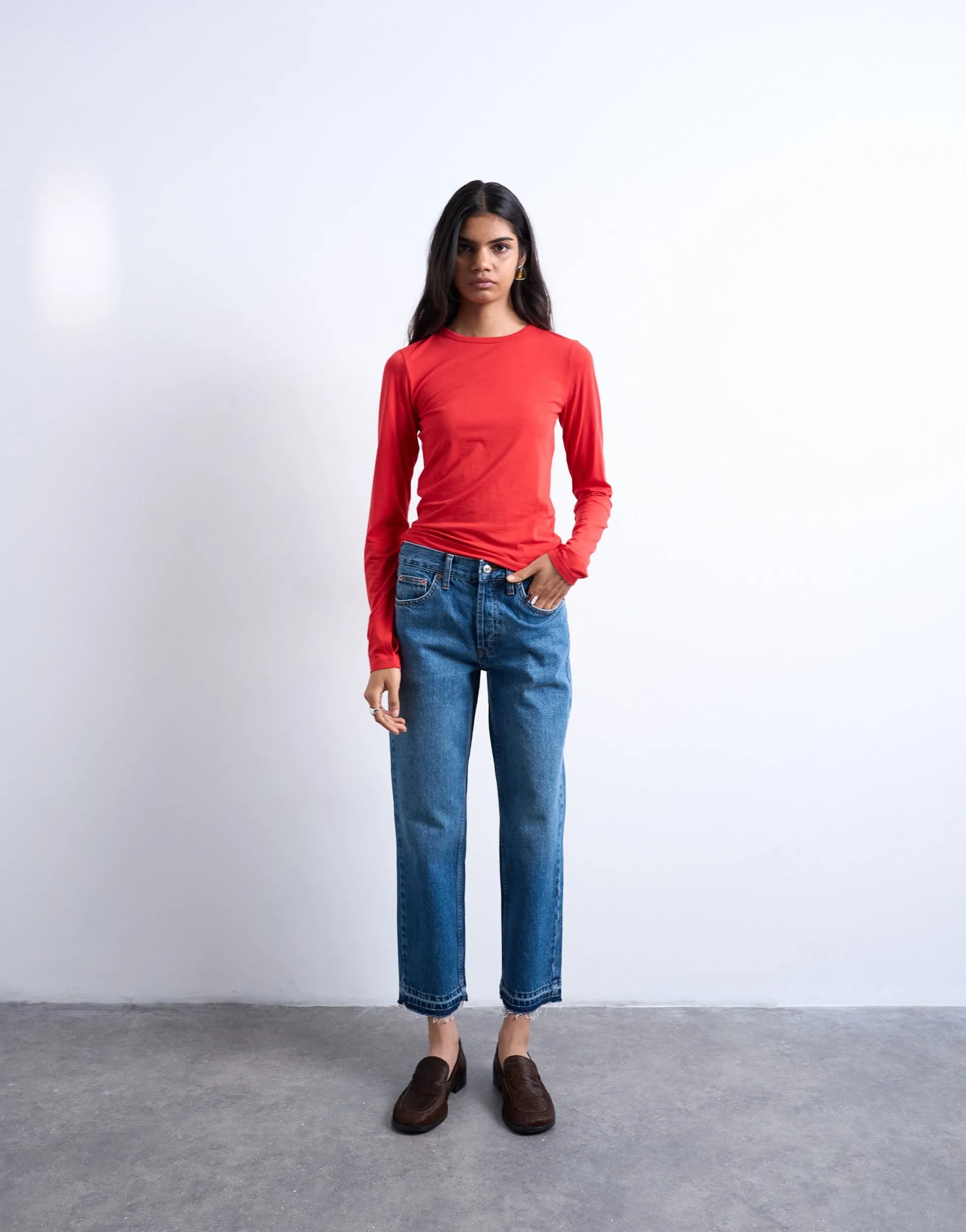 TSRUNWAY Mid Rise Gerade geschnitten Jeans
