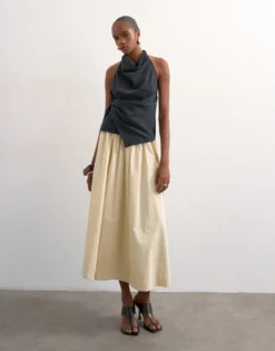 TSSALLY Niedrige Taille Langer Rock