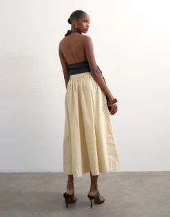 TSSALLY Niedrige Taille Langer Rock