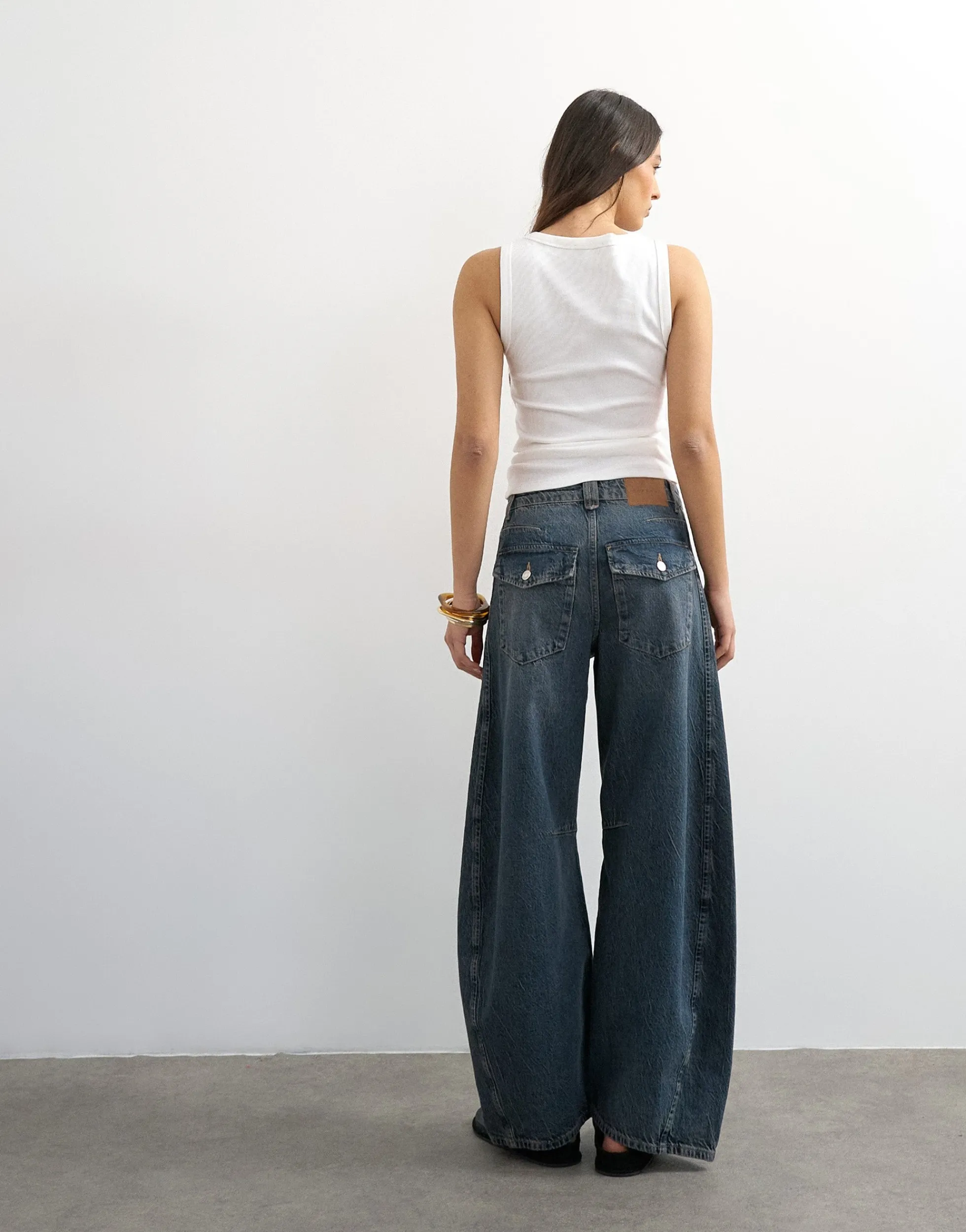 TSVEA Hohe Taille Barrel Fit Jeans
