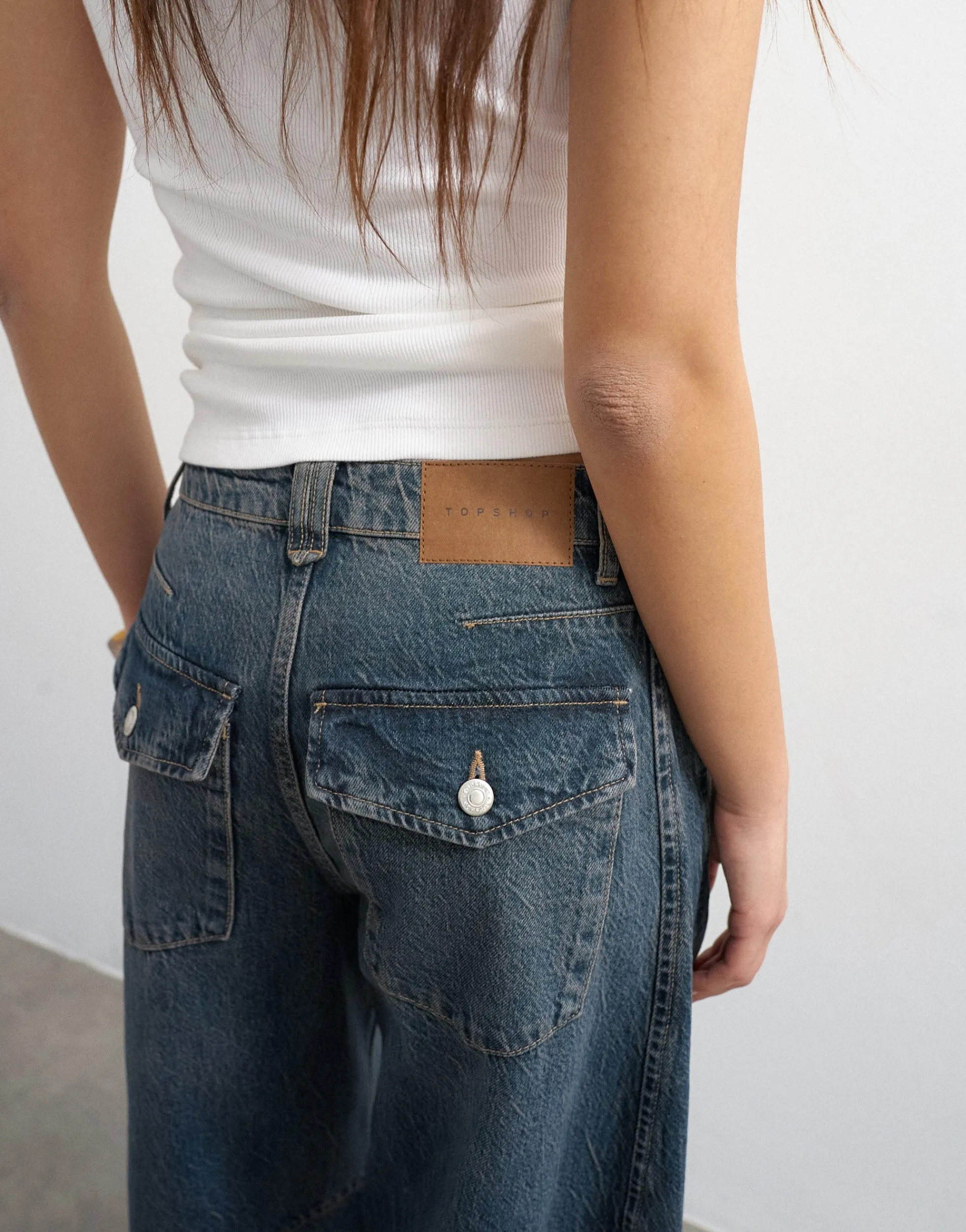TSVEA Hohe Taille Barrel Fit Jeans