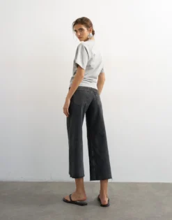 TSVERA Hohe Taille Weite Passform - kurz geschnitten Jeans