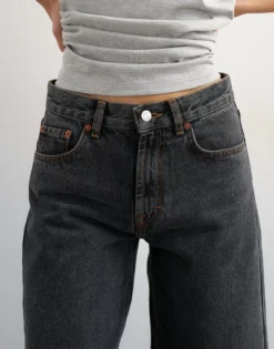 TSVERA Hohe Taille Weite Passform - kurz geschnitten Jeans