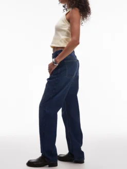 TSYVONNE Hohe Taille Gerade geschnitten Jeans