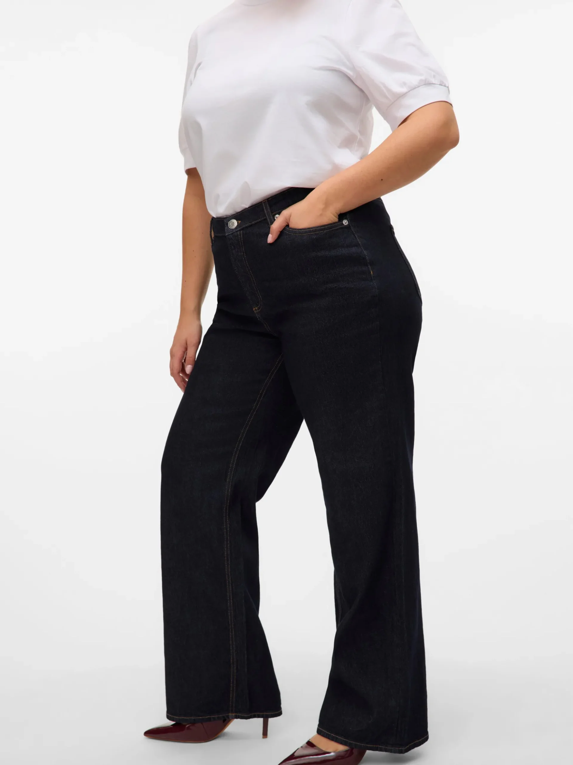 VMCTESSA Hohe Taille Weiter Beinschnitt Jeans