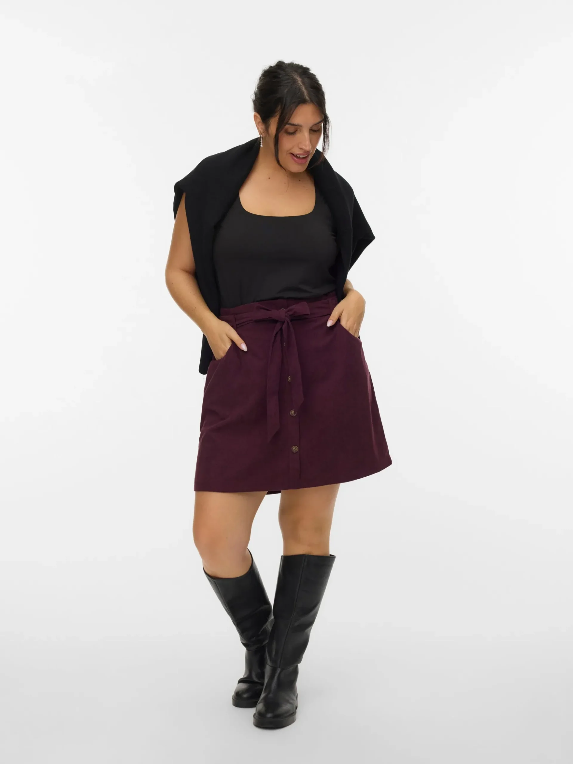 VMCVILJA Hohe Taille Kurzer Cord Rock