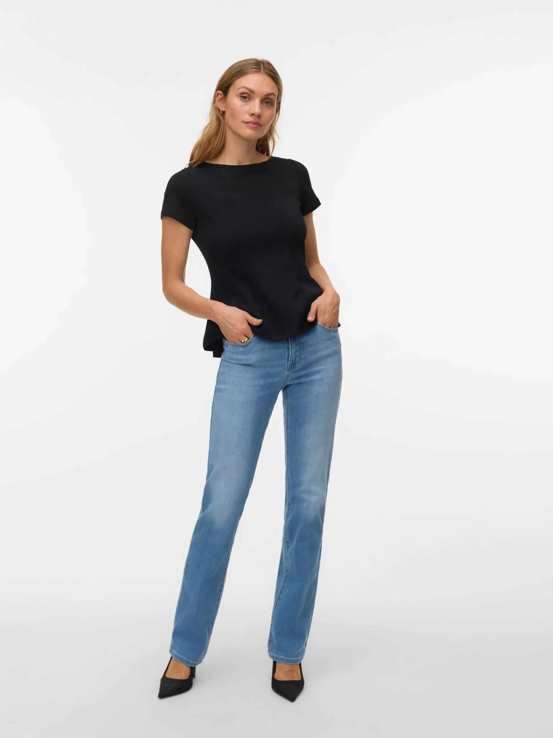 VMELLA Mid Rise Gerade geschnitten Jeans