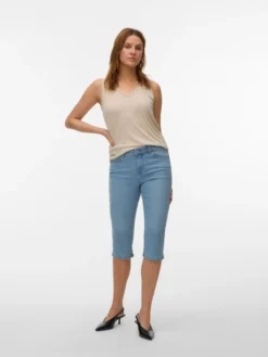VMELLY Mid Rise Slim Fit Capris