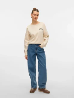 VMESTELLE Hohe Taille Barrel Fit Jeans