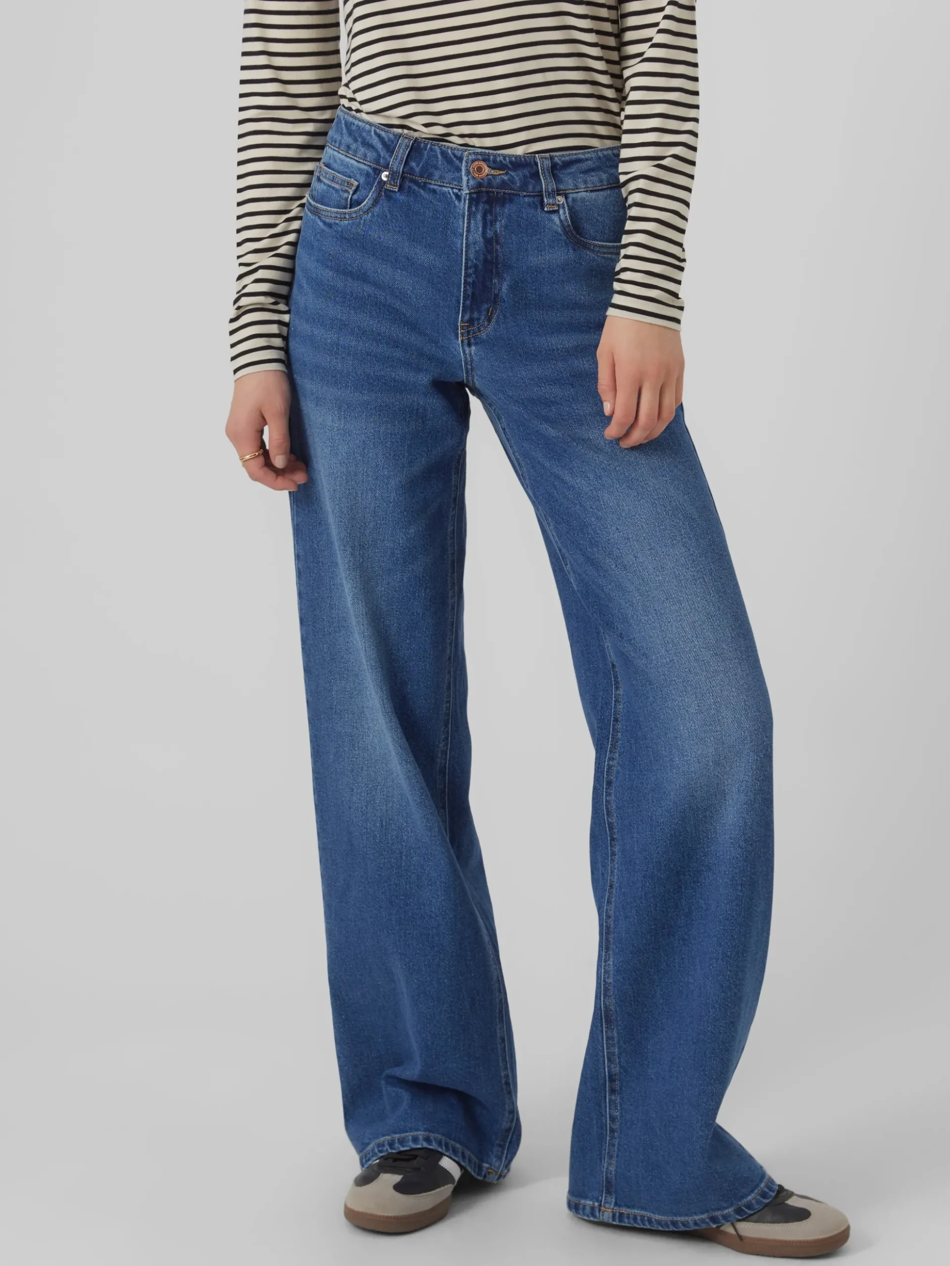 VMFAITH Niedrige Taille Weiter Beinschnitt Jeans