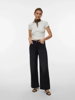 VMHALLIE Niedrige Taille Weite Passform - kurz geschnitten Jeans