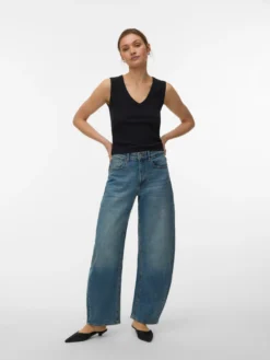VMJUNO Mid Rise Barrel Fit Jeans