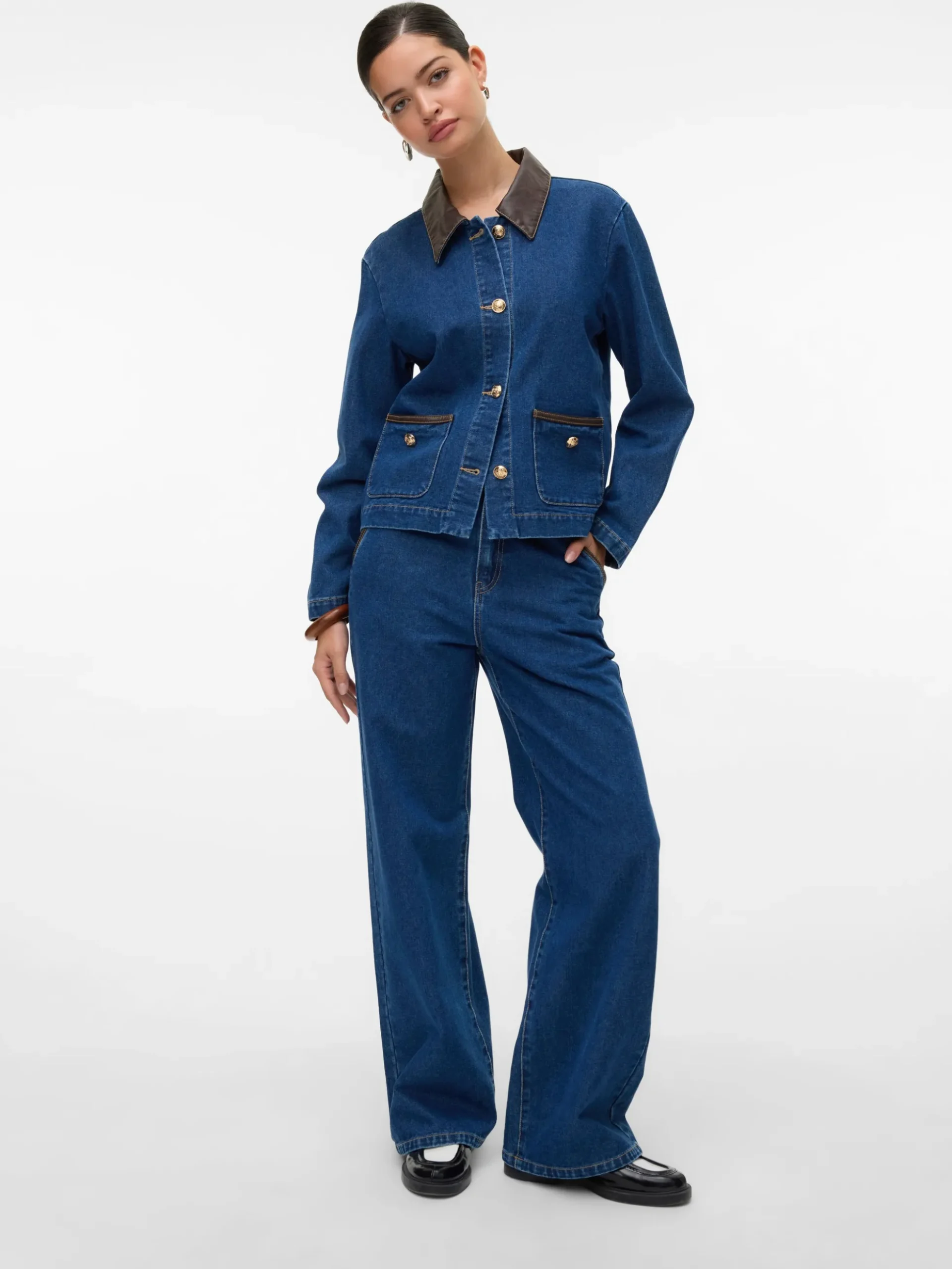 VMMARGOT Hohe Taille Weiter Beinschnitt Jeans