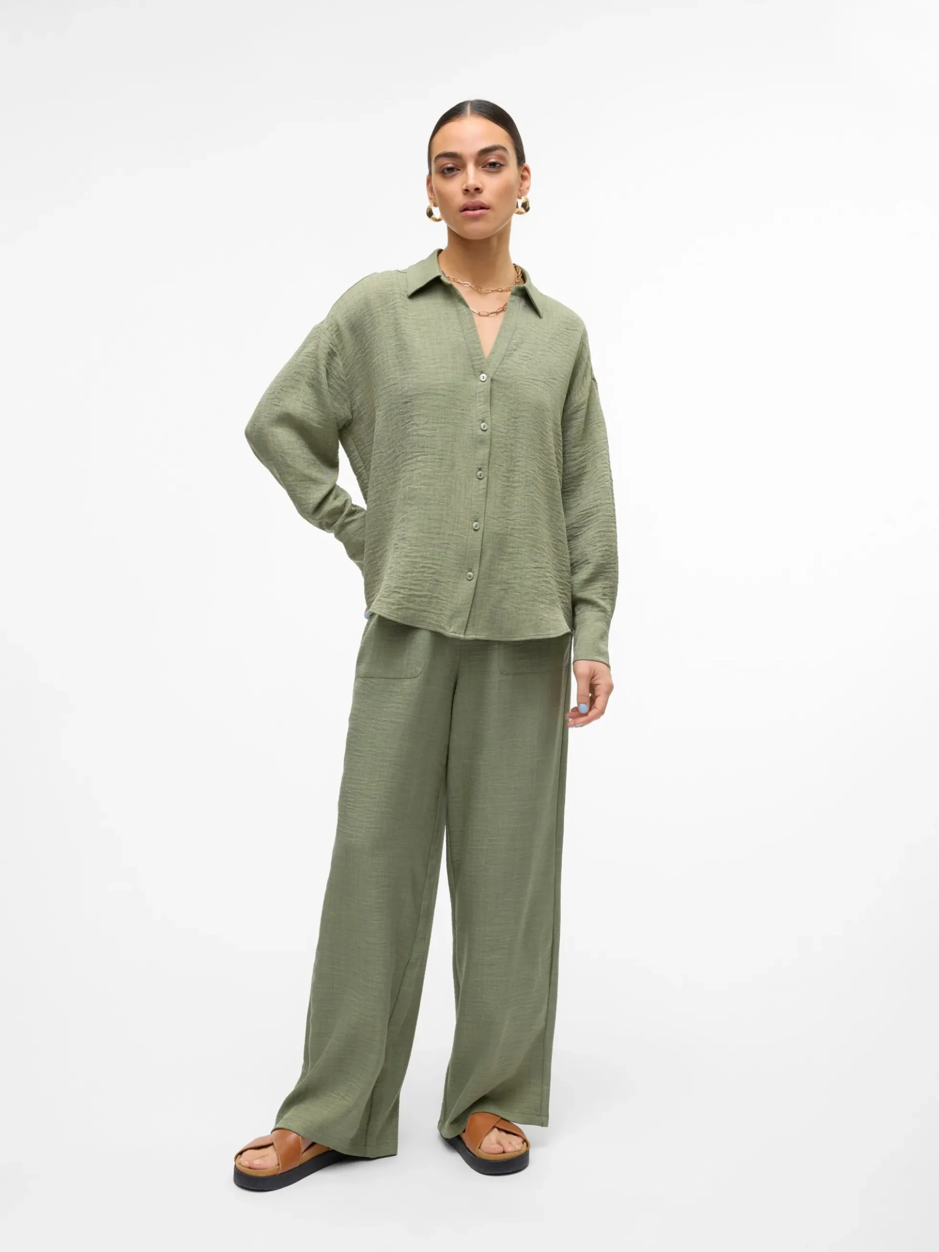 VMMELANEY Hohe Taille Hose