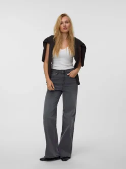 VMOLIVIA Hohe Taille Weiter Beinschnitt Jeans