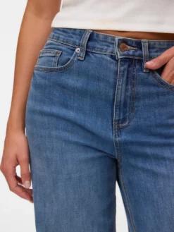 VMOLIVIA Hohe Taille Weiter Beinschnitt Jeans