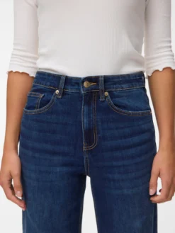 VMOLIVIA Hohe Taille Weiter Beinschnitt Jeans