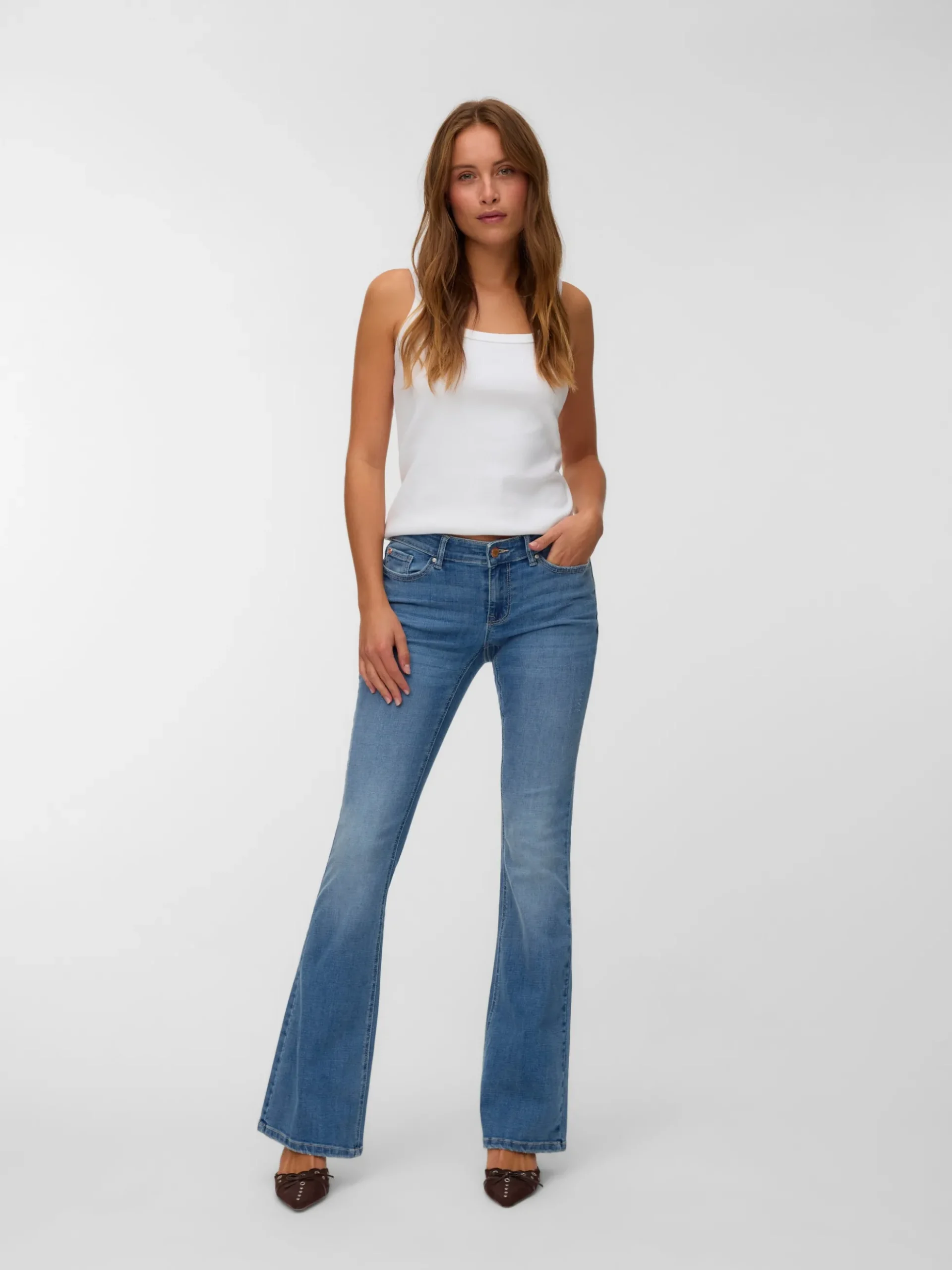 VMSIGI Niedrige Taille Ausgestellt Jeans
