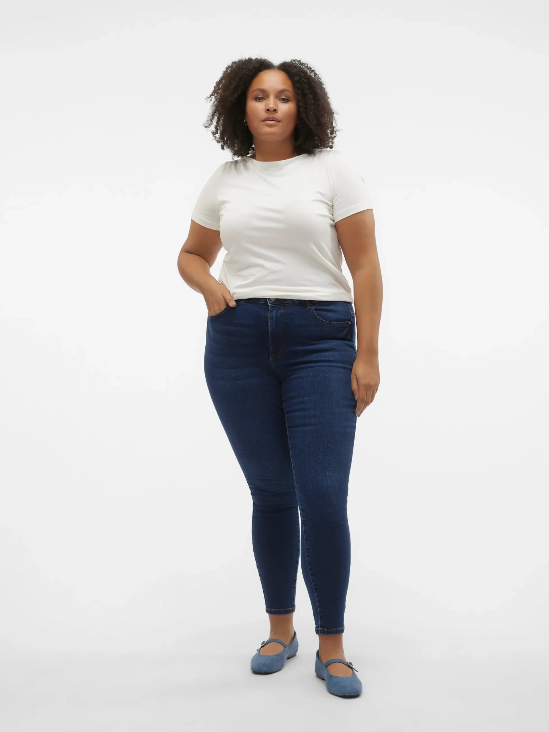 VMSOPHIA Hohe Taille Slim Fit Jeans
