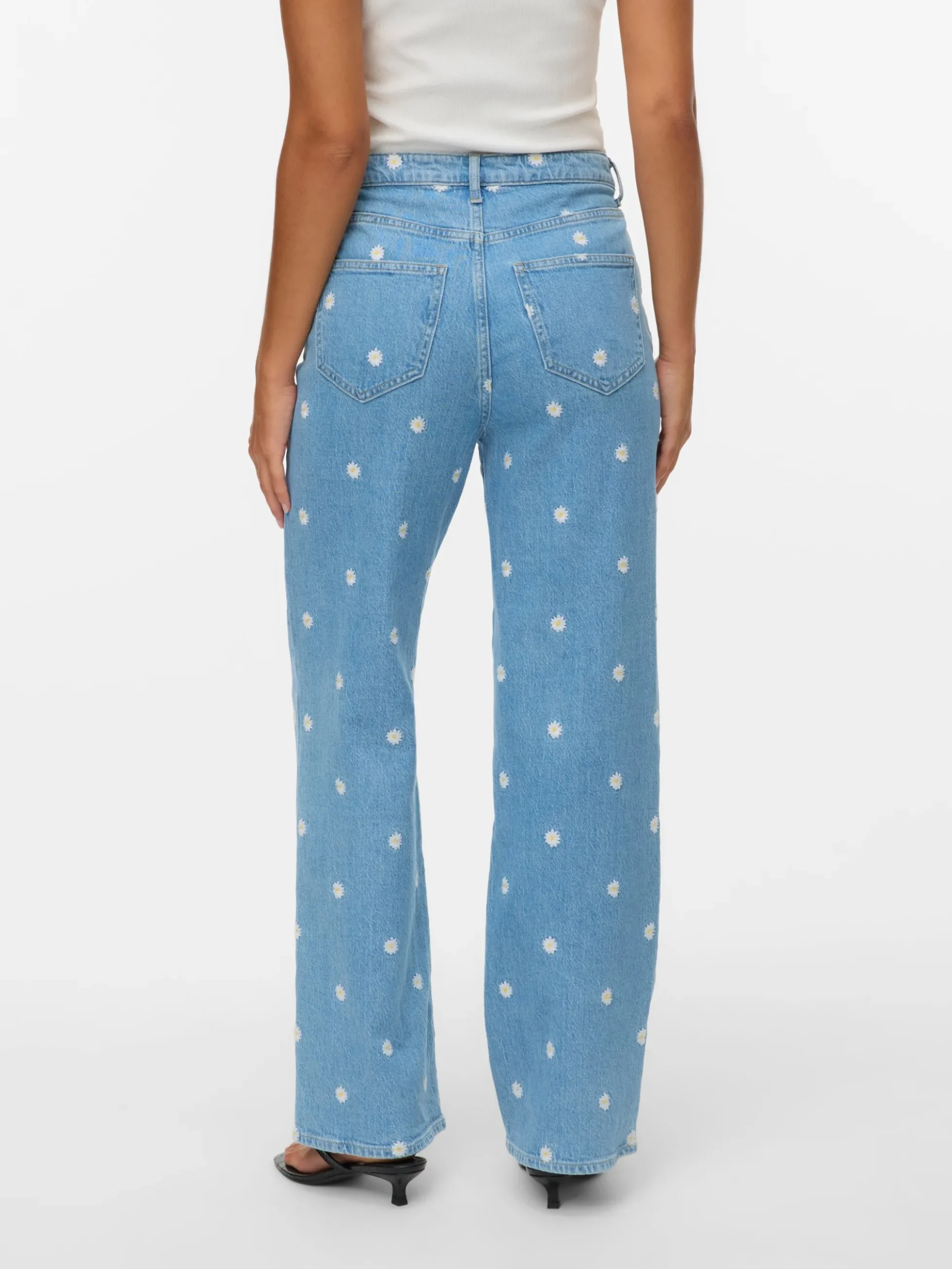 VMTESSA Hohe Taille Weite Passform - kurz geschnitten Jeans