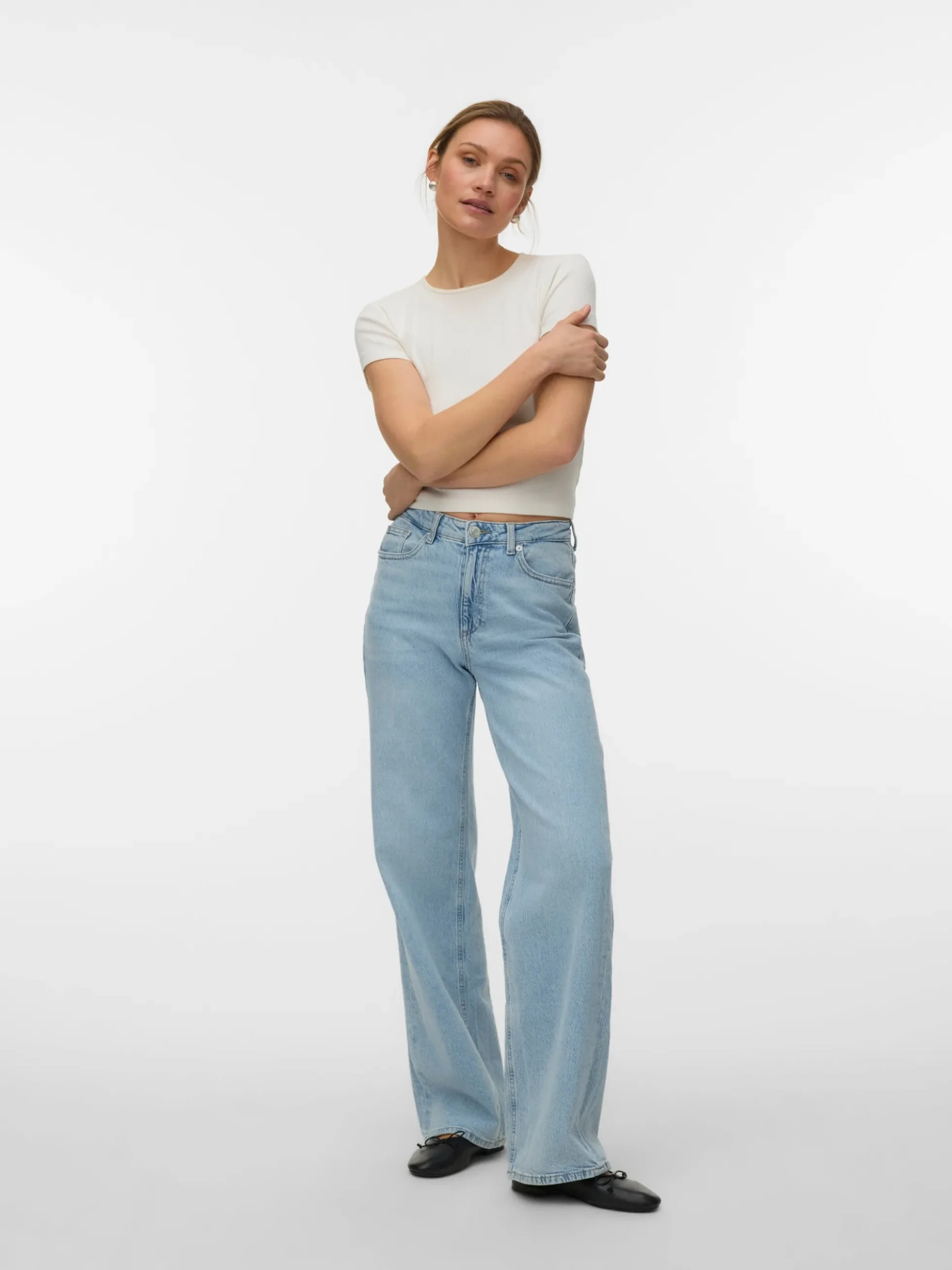 VMTESSA Hohe Taille Weiter Beinschnitt Jeans
