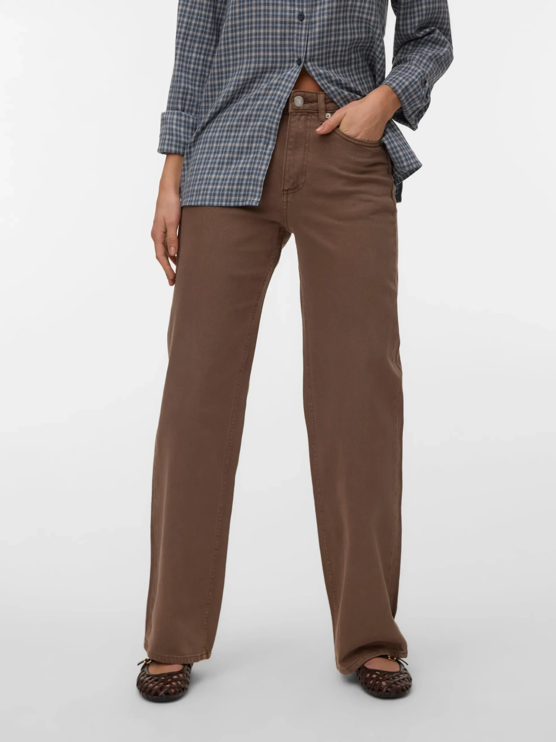 VMTESSA Hohe Taille Weiter Beinschnitt Jeans