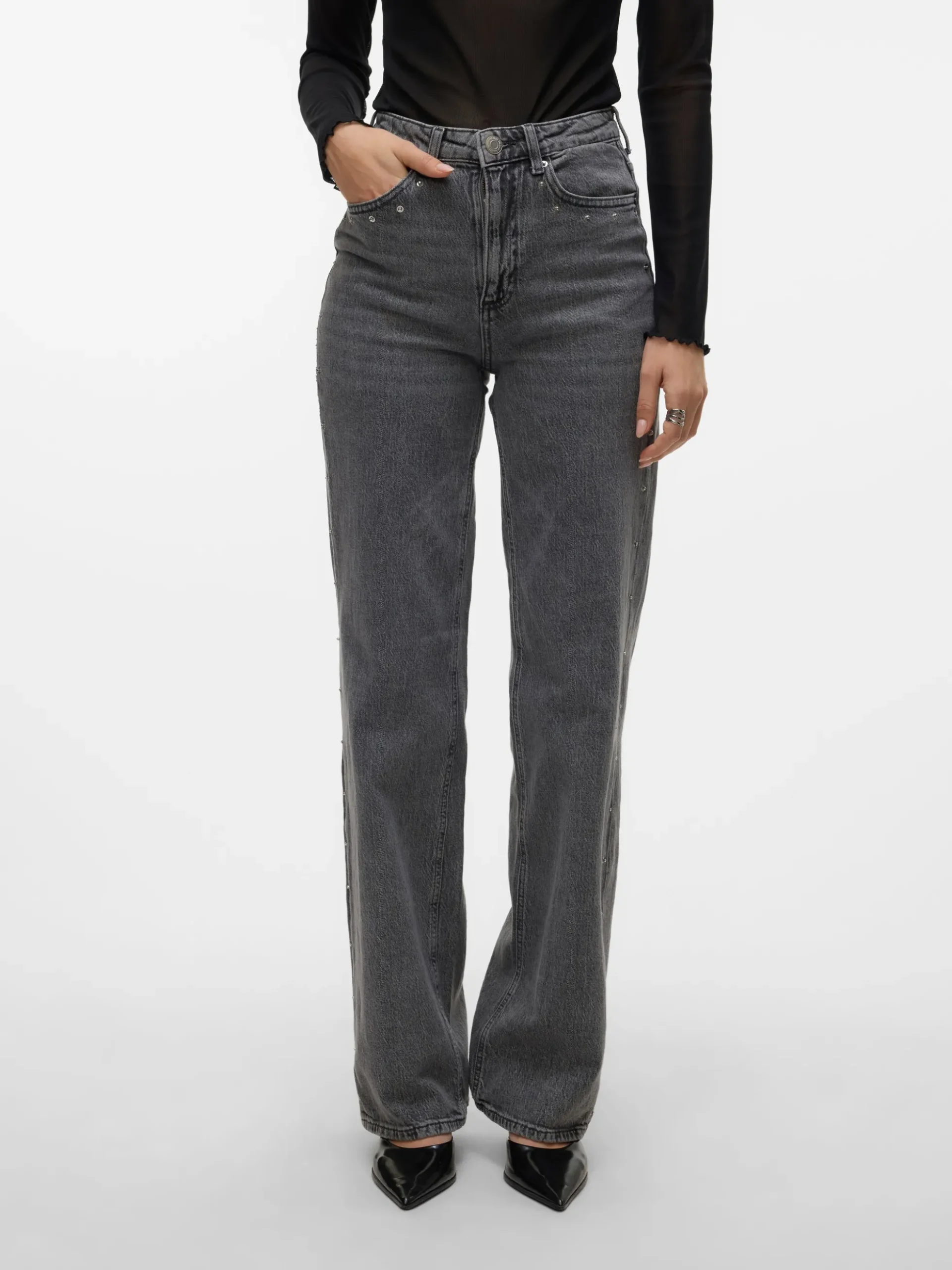 VMTESSA Hohe Taille Weiter Beinschnitt Jeans