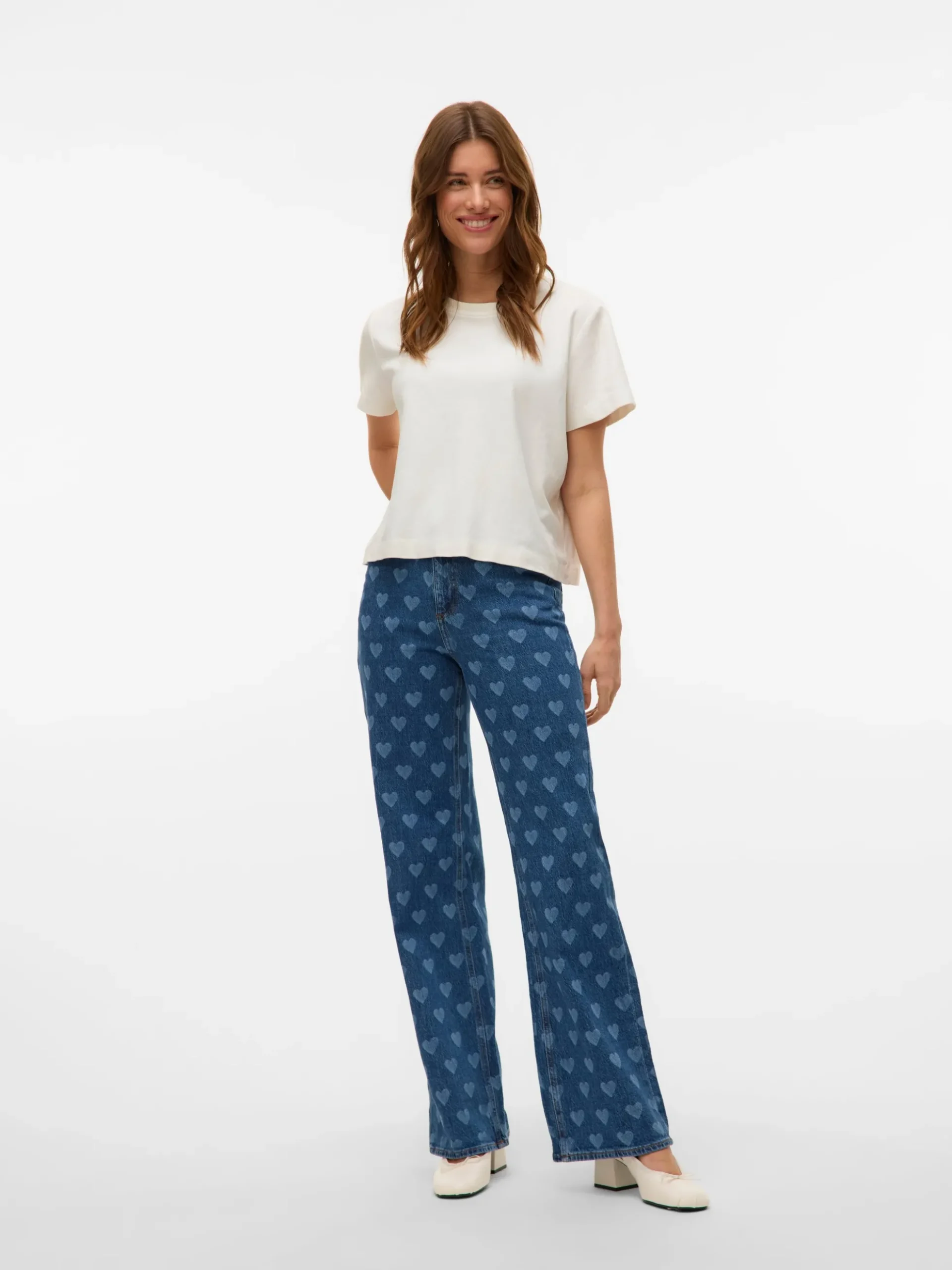 VMTESSA Hohe Taille Weiter Beinschnitt Jeans