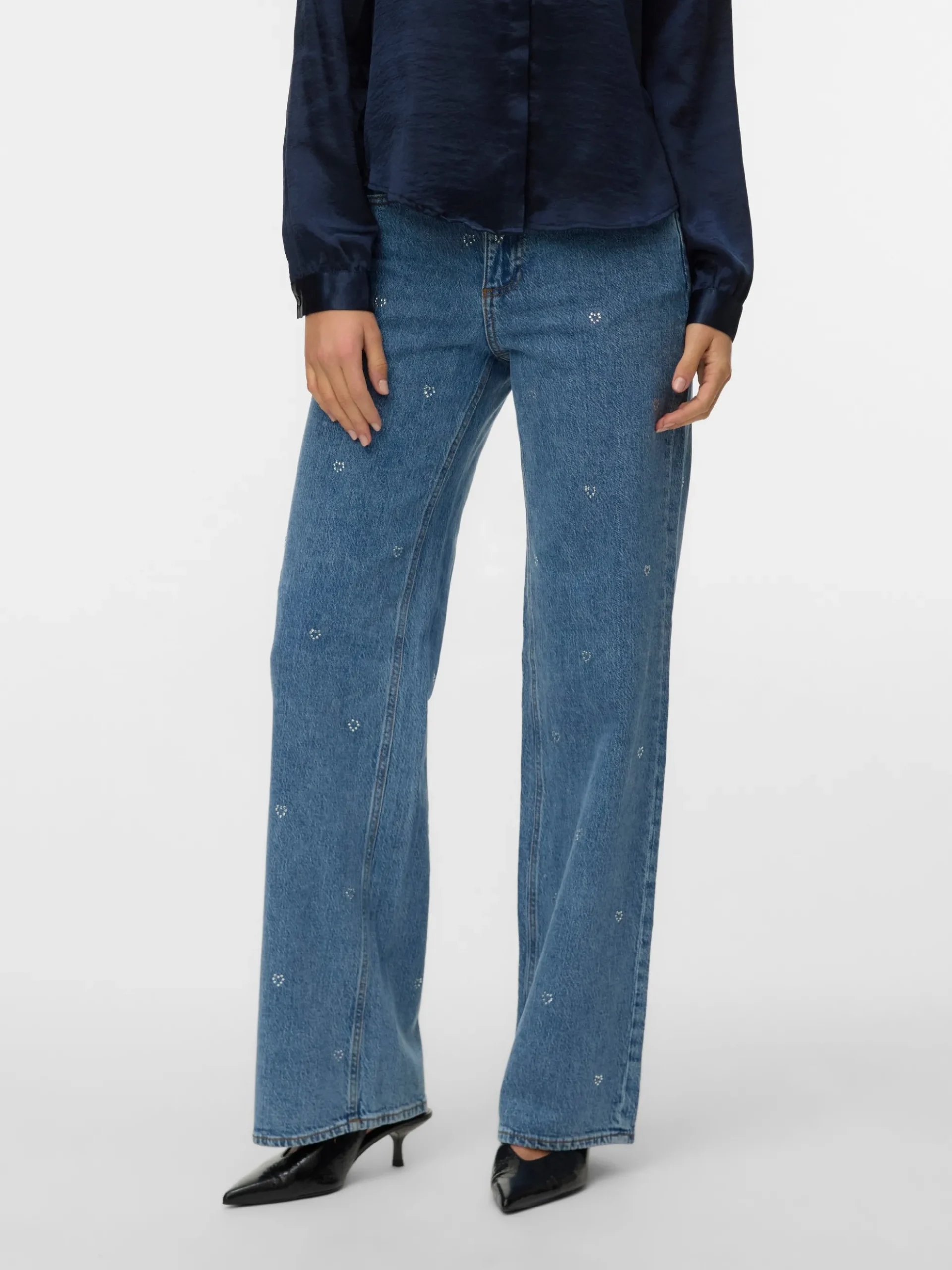 VMTESSA Hohe Taille Weiter Beinschnitt Jeans