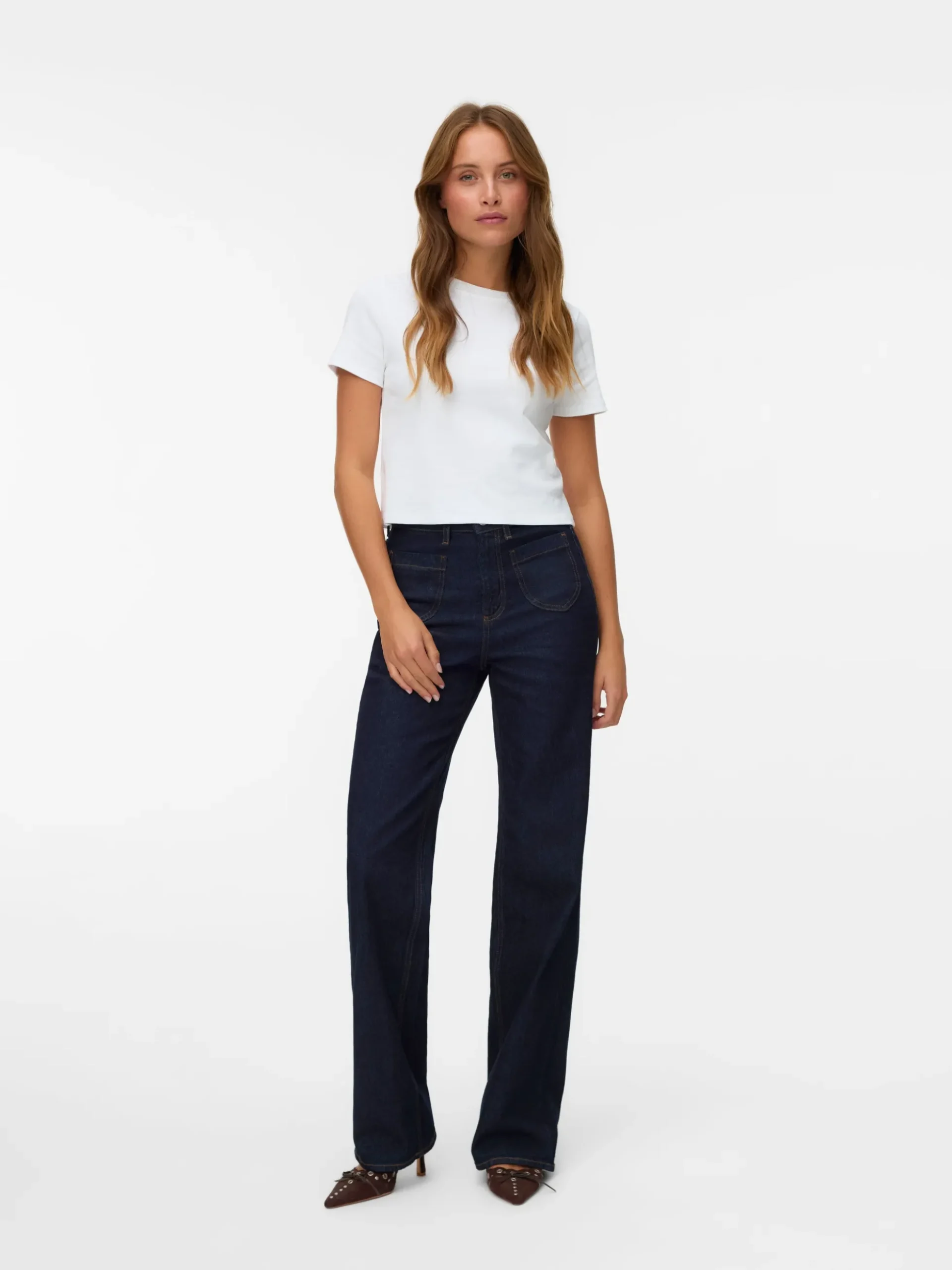VMTESSA Hohe Taille Weiter Beinschnitt Jeans