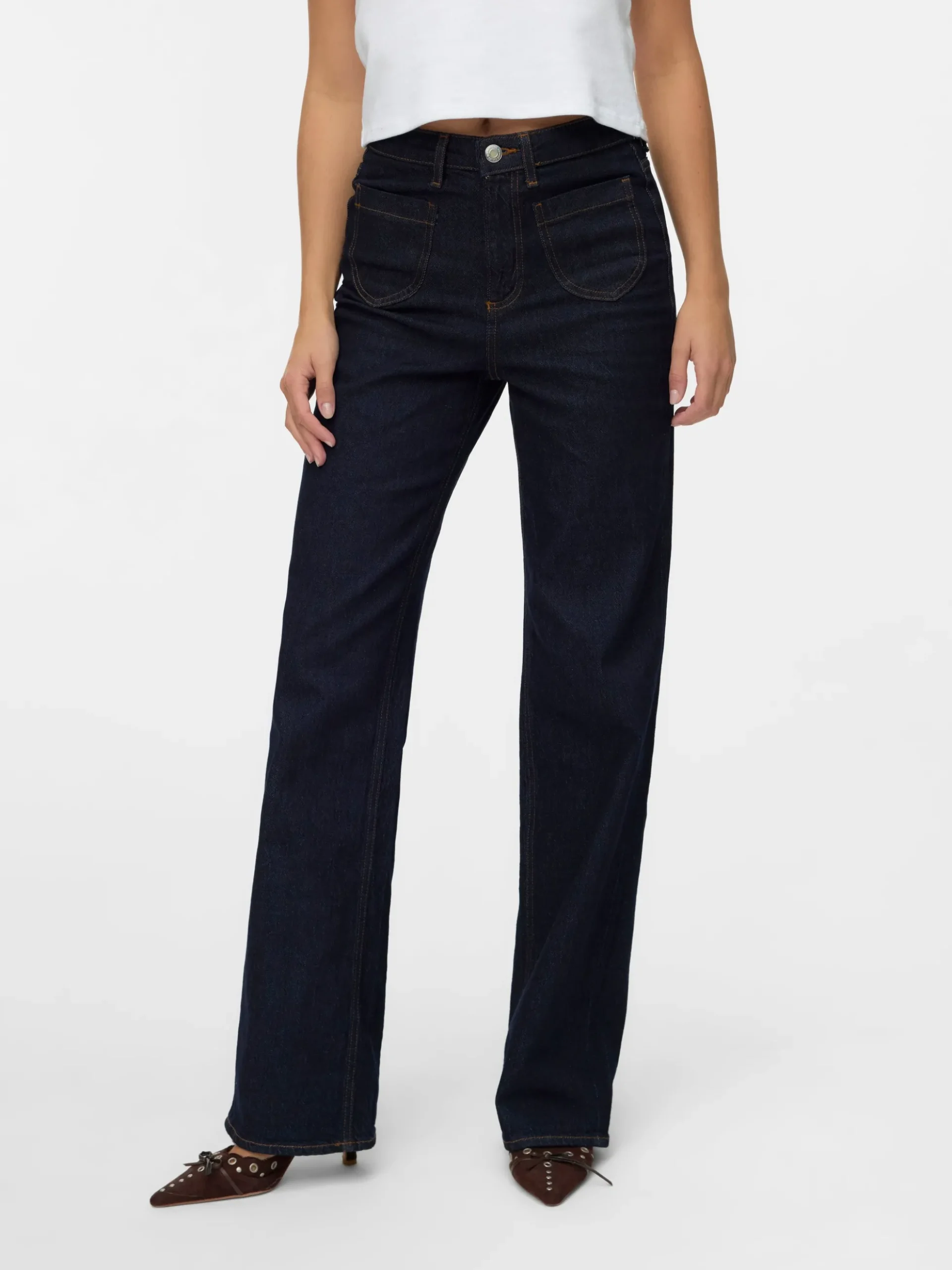 VMTESSA Hohe Taille Weiter Beinschnitt Jeans