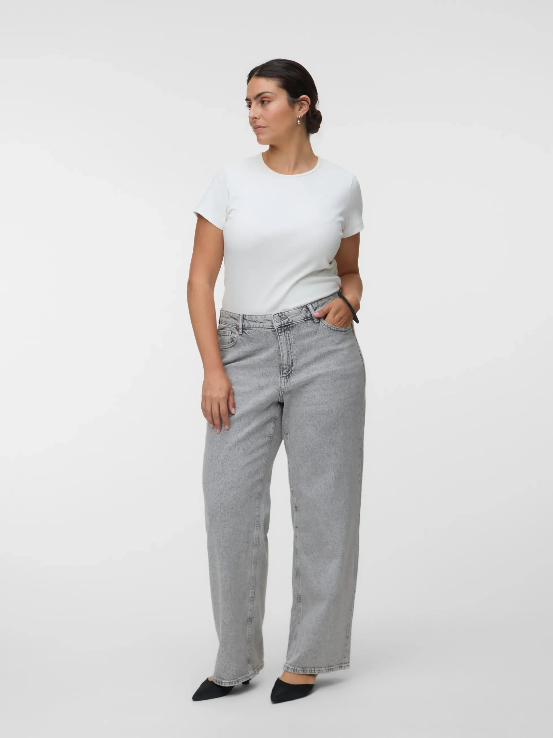 VMTESSA Hohe Taille Weiter Beinschnitt Jeans