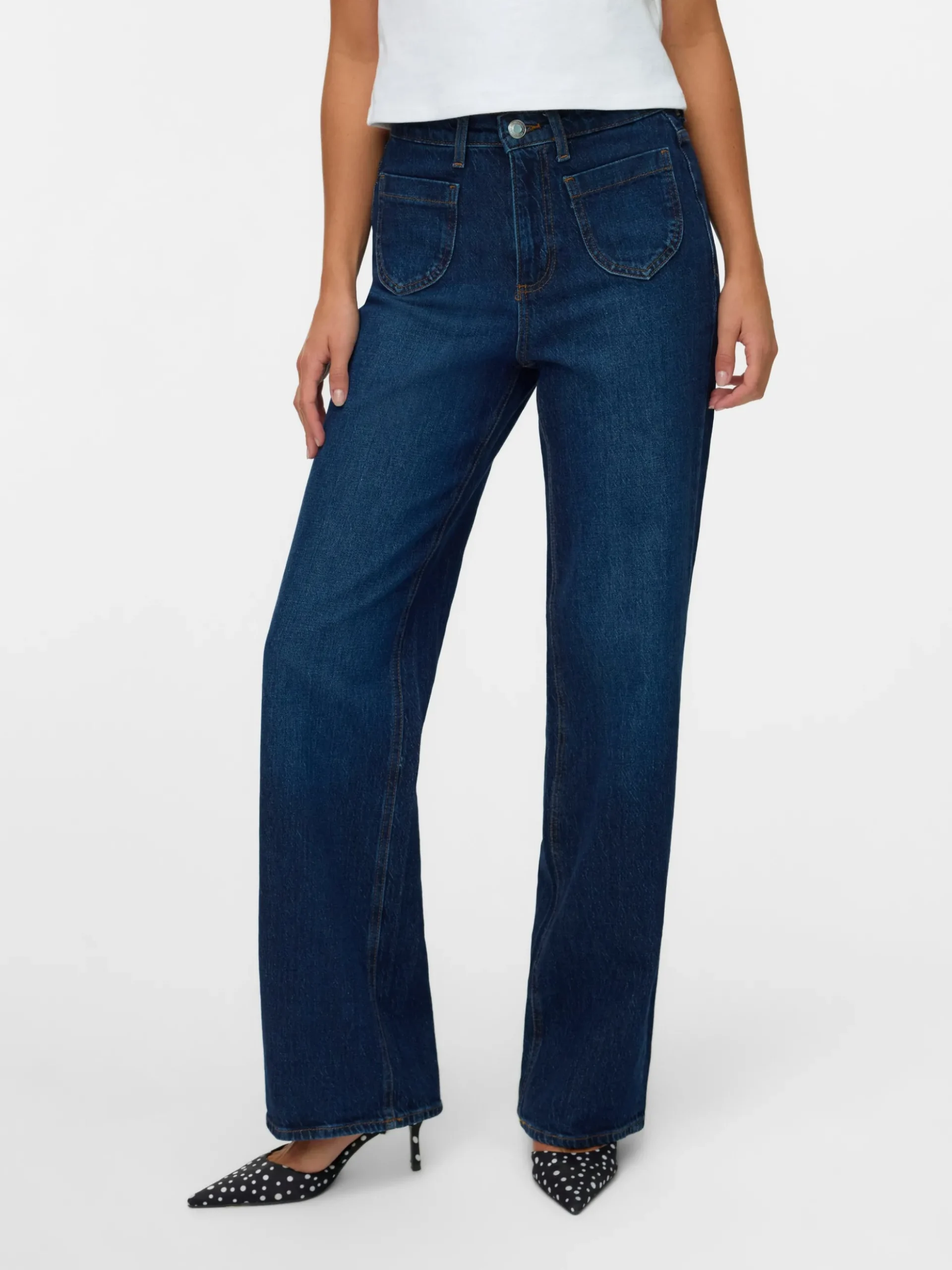 VMTESSA Hohe Taille Weiter Beinschnitt Jeans