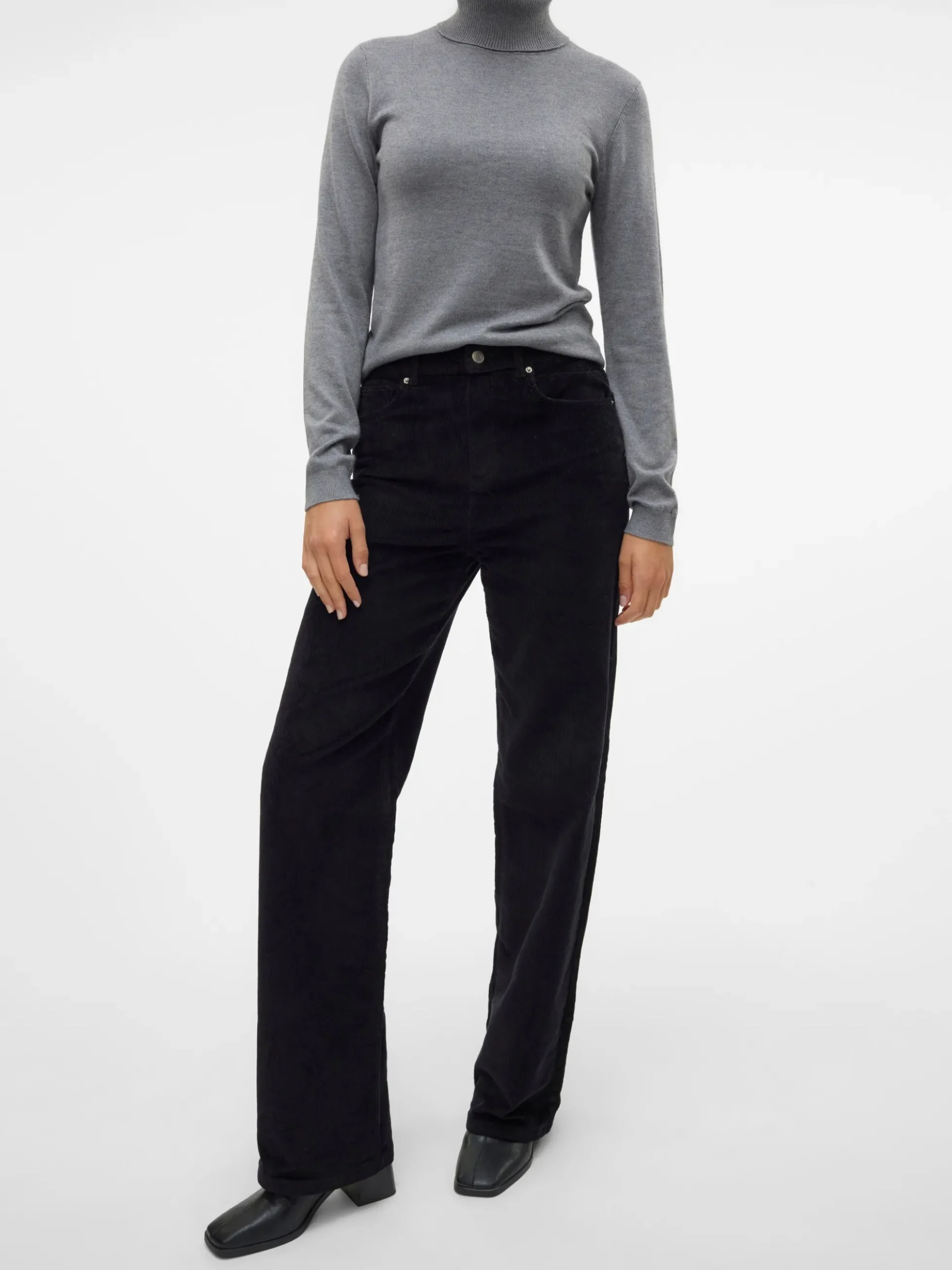 VMTESSA Hohe Taille Weit geschnitten CordJeans