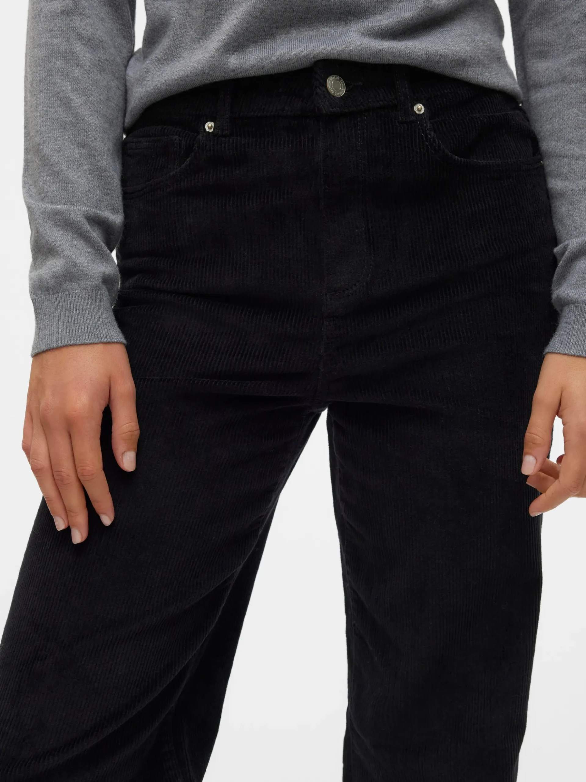 VMTESSA Hohe Taille Weit geschnitten CordJeans