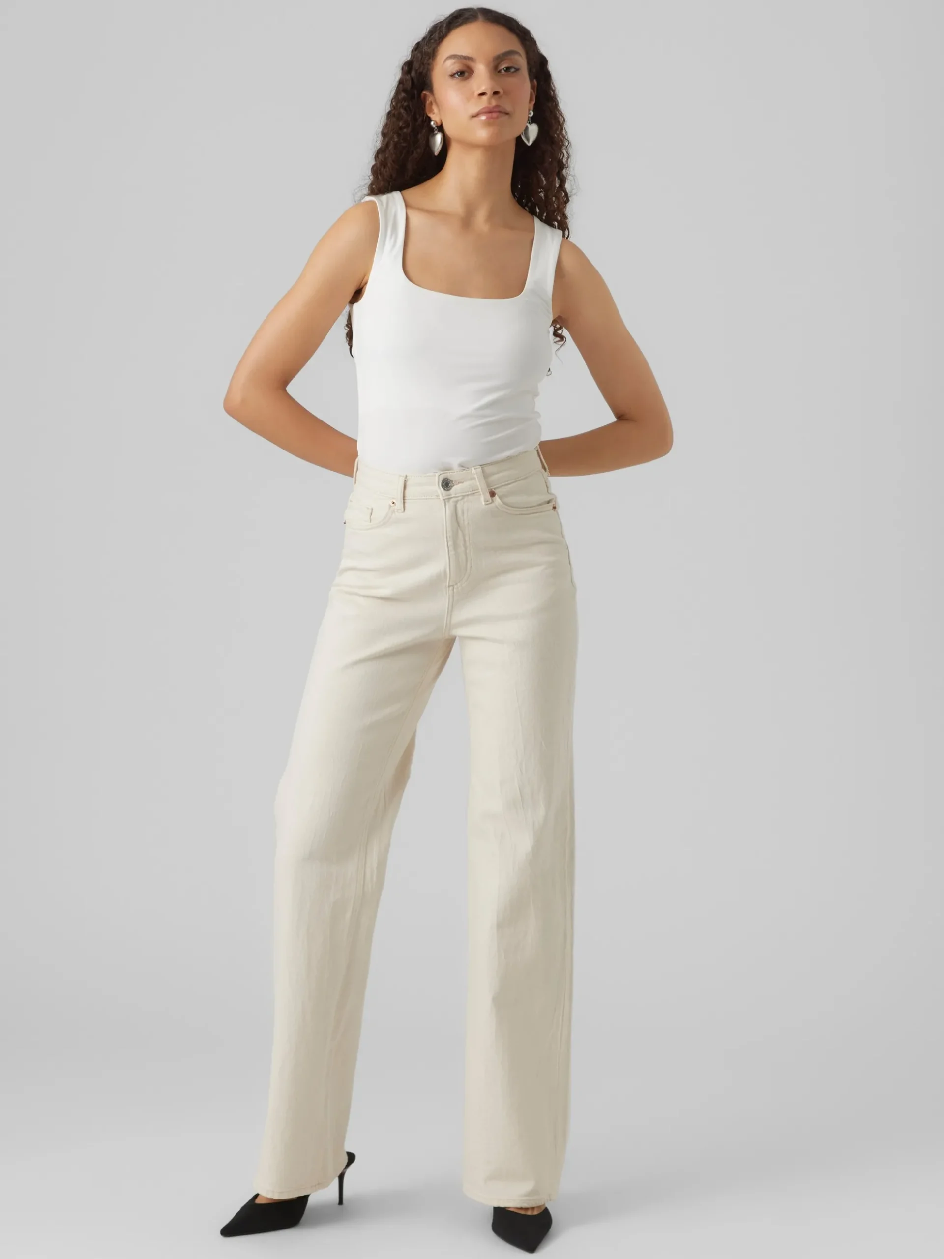 VMTESSA Hohe Taille Weit geschnitten Jeans