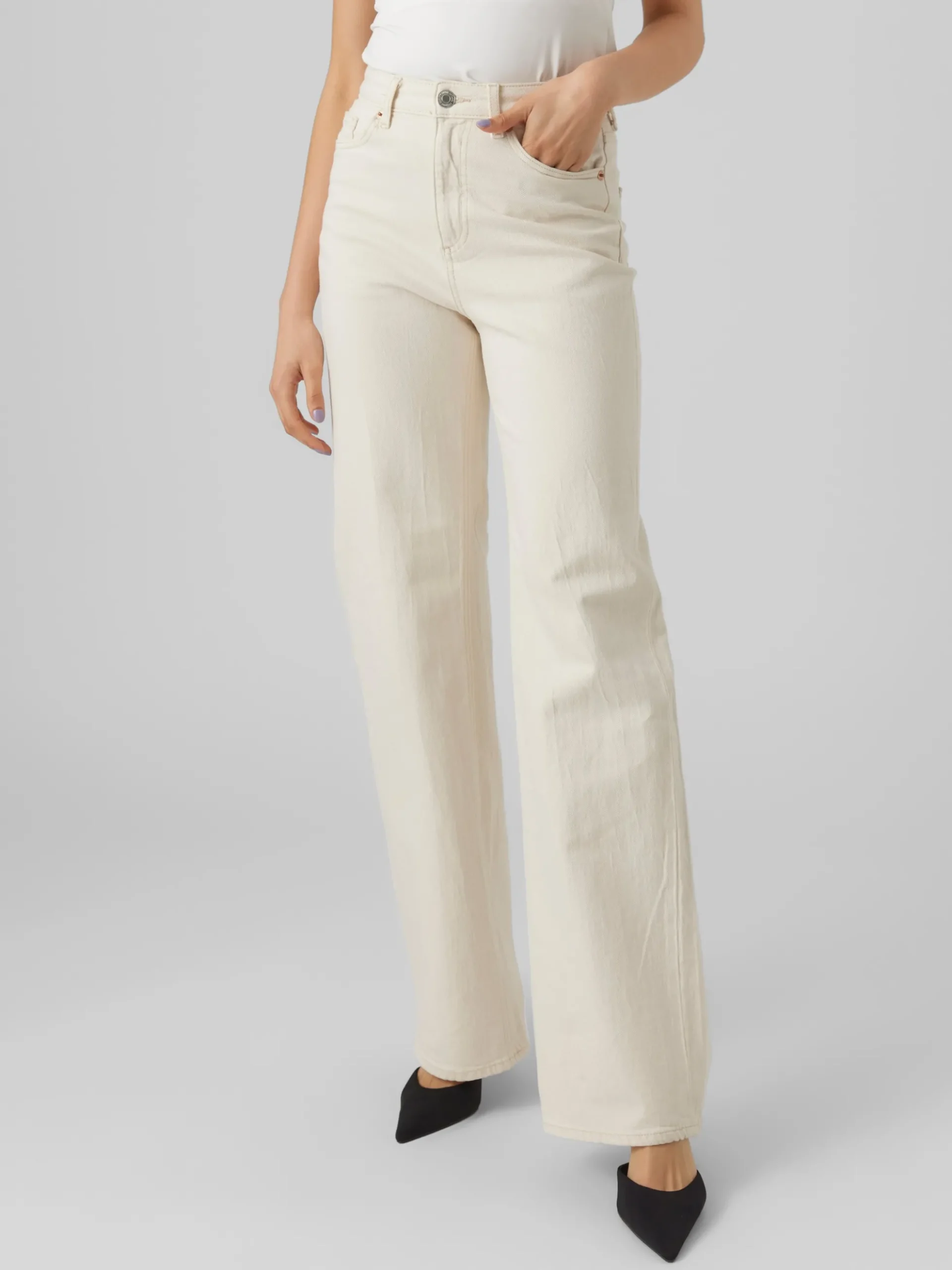 VMTESSA Hohe Taille Weit geschnitten Jeans