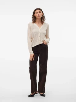 VMTESSA Hohe Taille Weit geschnitten CordJeans