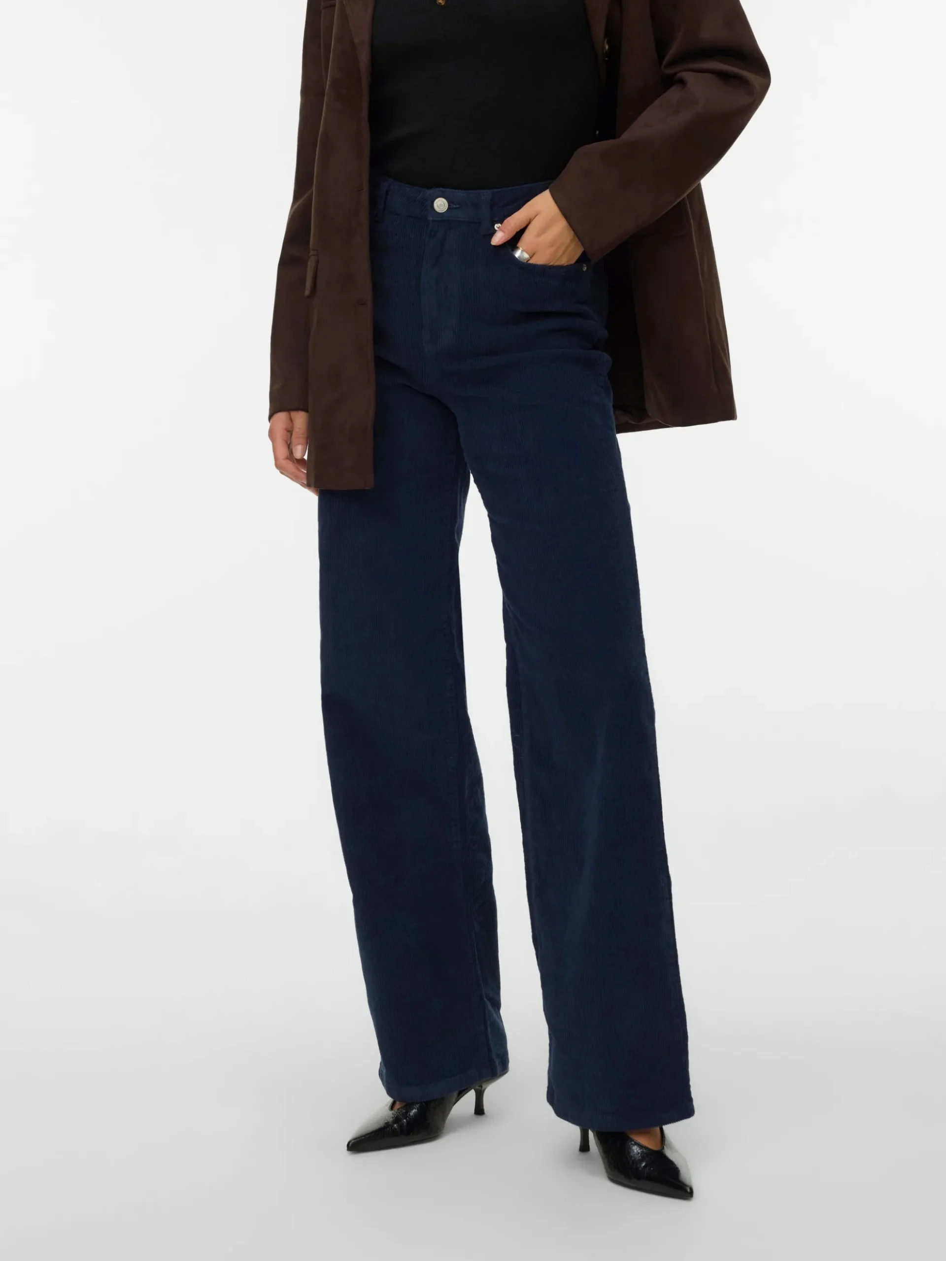 VMTESSA Hohe Taille Weit geschnitten CordJeans