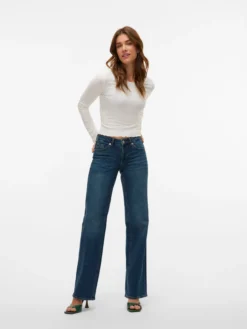 VMVANESSA Niedrige Taille Weiter Beinschnitt Jeans