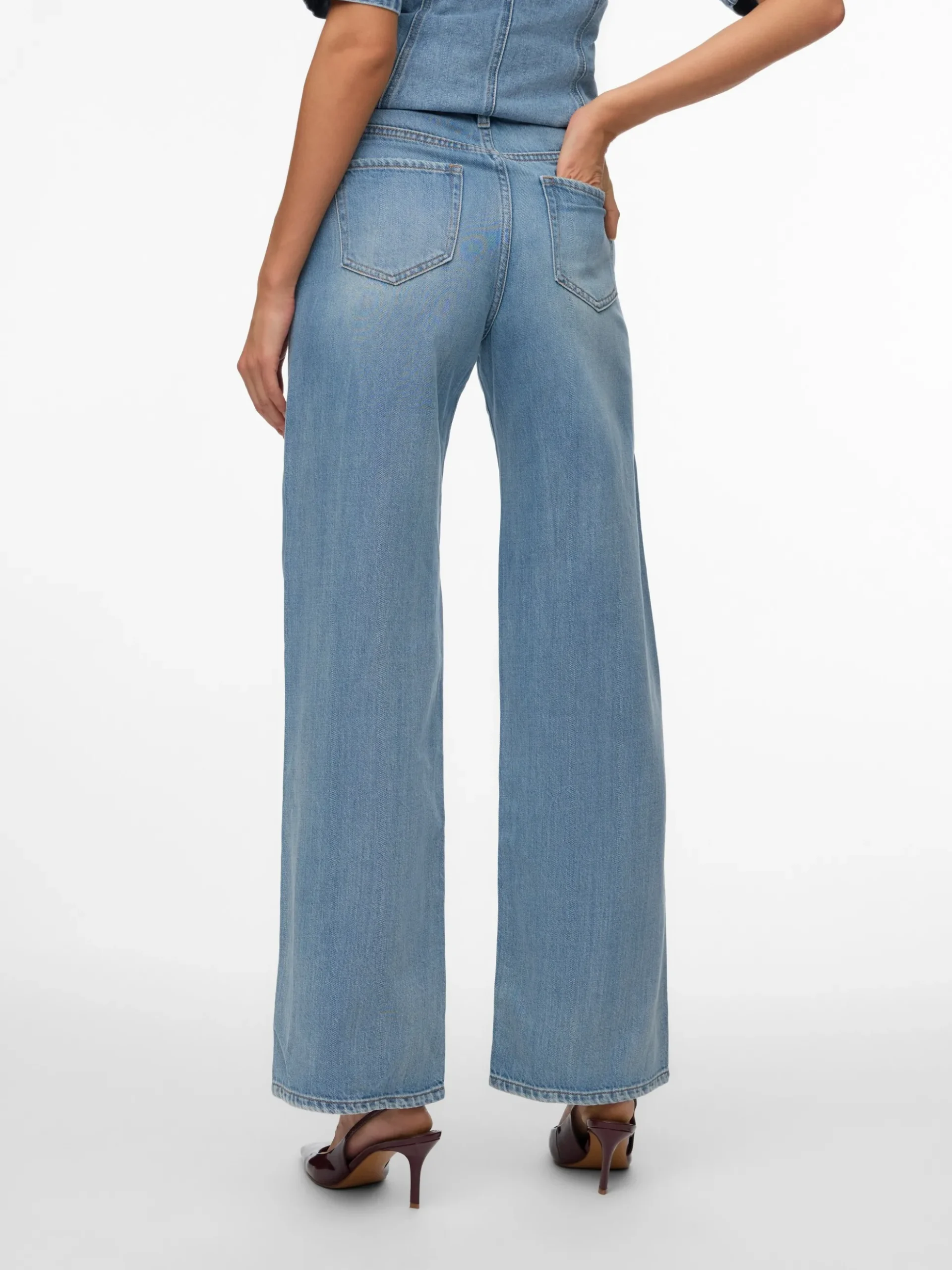 VMVEGA Hohe Taille Weiter Beinschnitt Jeans