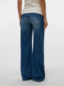 Weiter Beinschnitt Mittlere Taille Jeans